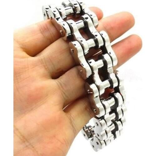Heavy 18/22mm Mens Silver Color/Gold Color Motor Biker Chain Bracelet biker Jewelry Bangle 316L Stainless Steel Free Shipping
