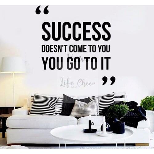 Success Inspiring Quote Wall Art Decals Office Classroom Decoration Success Doen't Come To You Lettering Wall Sticker AC134