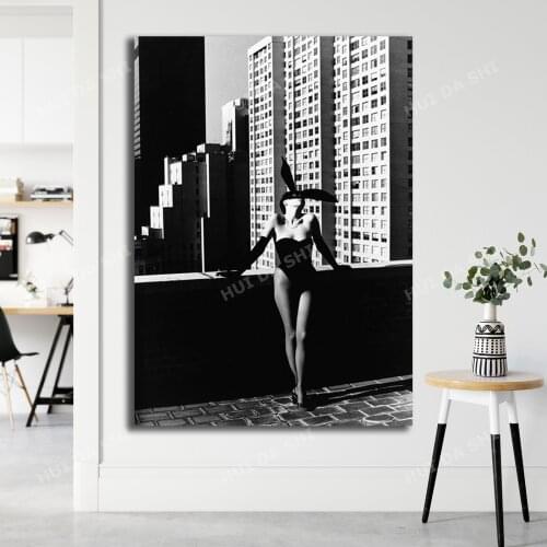 Vintage Art,'Elsa Peretti in a 'Bunny' costume by Halston, New York, 1975',Helmut Newton Fine Art Remake,No Frame