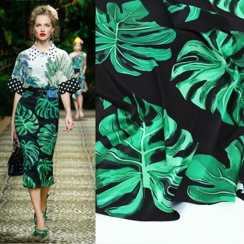 High stretch satin polyester fabric cloth meter material soft dress printed sewing handmade clothing fabrics