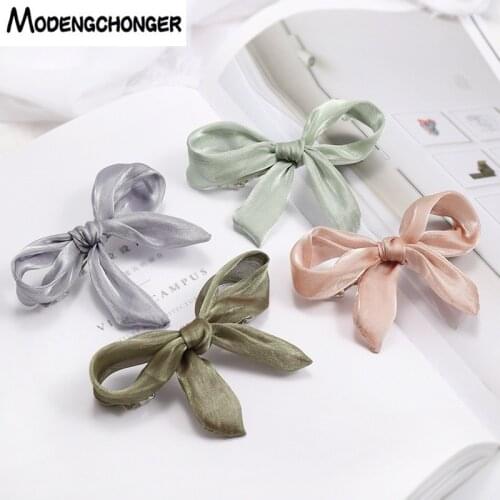 Korean version of the new bow fashion double layer lace hairpin headdress tulle solid color hairgrips For Women Hair Accessories