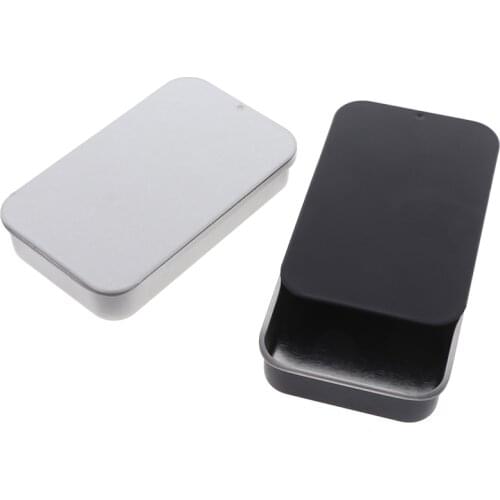 1PC Small Metal Tin With Sliding Lid Sweets Lip Balm Beard Wax Cream Pills 8x5x1.5cm