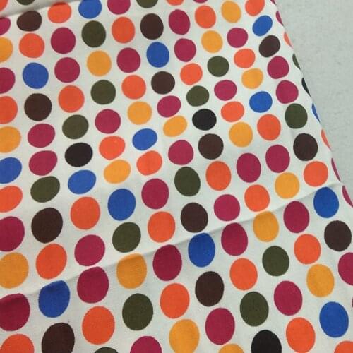100% Cotton viaPhil Thick & Tough Big Colorful Polka Dot Printed Cotton Canvas Fabric Animal Fabric Party Home Decor