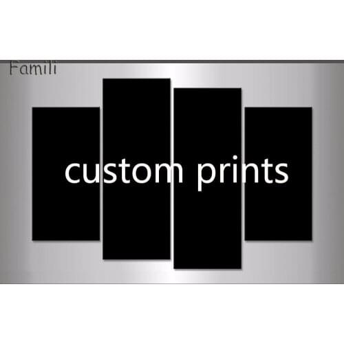 4 Piece Your Picture,Family or Baby Photo,Favorite Image, Personalized Pictures , Custom Print on Canvas Painting Room Decorate