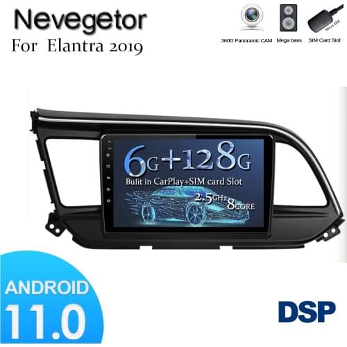 4G LTE Android 11.0 car gps multimedia video radio player dashboard for Hyundai elantra 2019 years navigation stereo