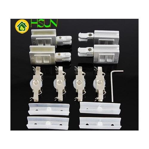 5-8mm glass sliding door rail display cabinet accessories pulley slide double chute H wheel bearing sliding door slot