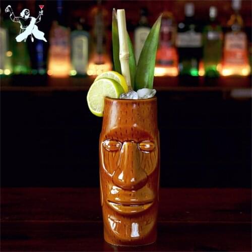 500ml Resurrection Lsland Ceramic Tiki Mug Personalized Cocktail Cups Creative Porcelain Beer Wine Mug Cup Bar Tool