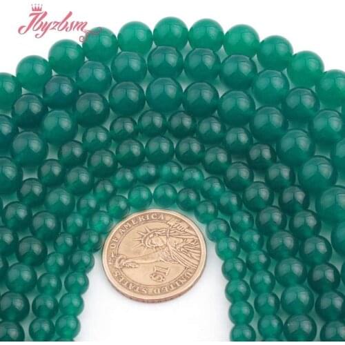 6,8,10mm Round Turquoises Blue Jades Beads Smooth Loose Bead For Women Fashion DIY Necklace Bracelets Earring Jewelry Making 15"