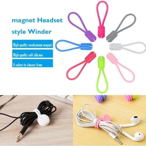 8pcs Phone USB wire Organizer Clips Wire headset cable ties Holder line Winder clip Multifunction Magnetic Earphone Cord Winder