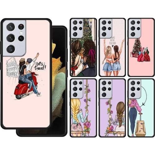 Case For Samsung Galaxy S21 S20 UltrA S21 S20 FE S10 S9 S8 Plus S7 Edge S10Lite S10e Shell Cover Girls Bff Best Friends Forever