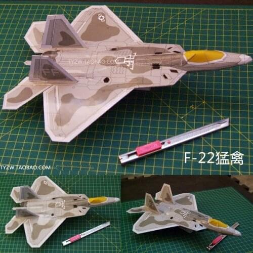 F22 Raptor Stealth Fighter Military Aircraft Stereo Paper Model Toy Compact