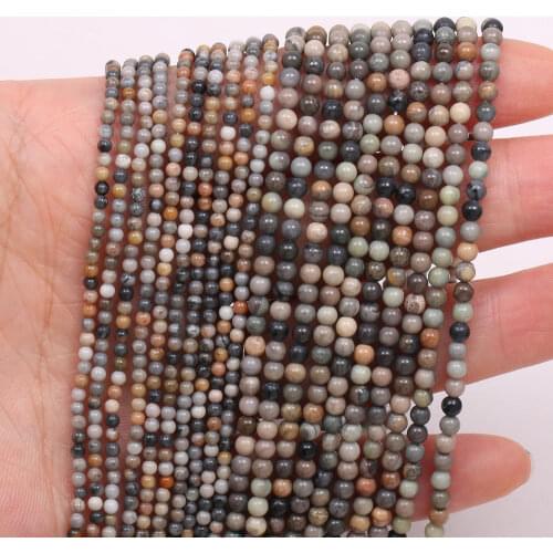 Picasso Stone Loose Beads Round 100% 2-4mm Natural Stone Beads for Trending Jewelry Making Craft Necklace Bracelet