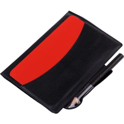 Sport Football Soccer Referee Red Yellow Card & Pencil with Score Sheet & PVC Wallet Scorebook 12x8cm