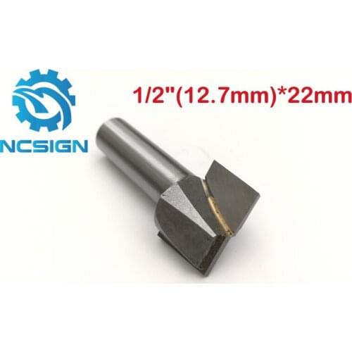 1pc 1/2" CNC carbide end mill tool woodworking router bit Cleaning bottom end milling cutter MDF,PVC,acrylic,wood 12.7*22mm