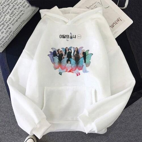 KPOP LOONA - Butterfly X X Album Poster Kawaii Hoodies Pullover Oversized Sweatshirt Harajuku Streetwear 2021 Women Korean Style