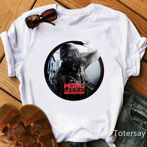 2021 Hot Game Metro Exodus T Shirt Cartoon Print T-Shirt Women Clothing Female Clothing Harajuku Streetwear 90s Tops