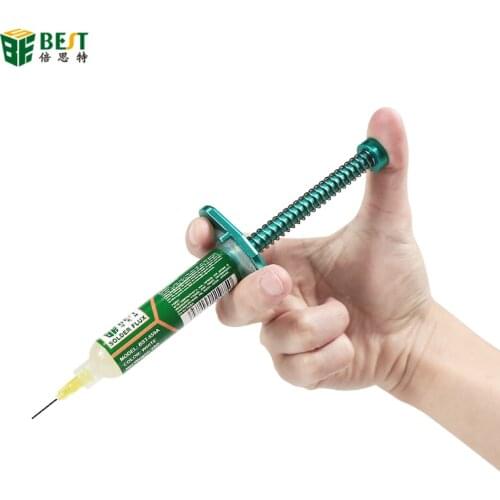 BEST Aluminum Alloy Pipe Mate Syringe Flux Mat Solder Paste Amplifier Welding Oil Needle Tube Pusher