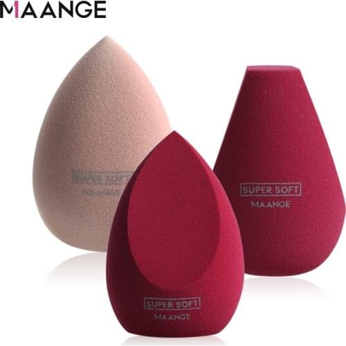 MAANGE Makeup Mixer Soft Water Sponge Puff With Box Pro Makeup Puff Sponge for Foundation Cream Concealer Makeup 1/2/3 Pack