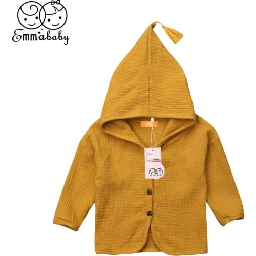 Cute Toddler Baby Boy Girl Cotton Cardigan Hooded Tops Outerwear Coat Clothes US