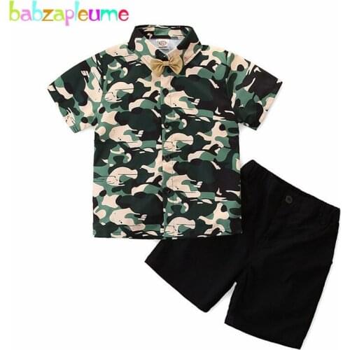 2PCS/1-5Years/Kids Summer Outfits Baby Boutique Clothing Fashion Camouflage Print Shirt+Shorts Toddler Boys Clothes Set BC1028-1