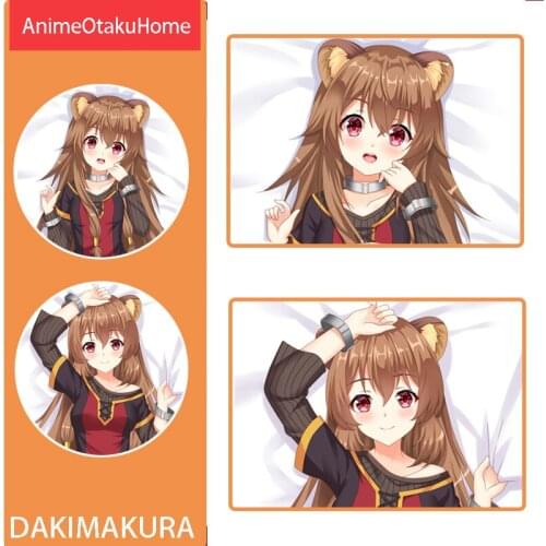 Anime The rising of the shield hero Raphtalia Throw Pillow Cover Hug Pillowcase Otaku Bedding Decoration Dakimakura Pillow Case