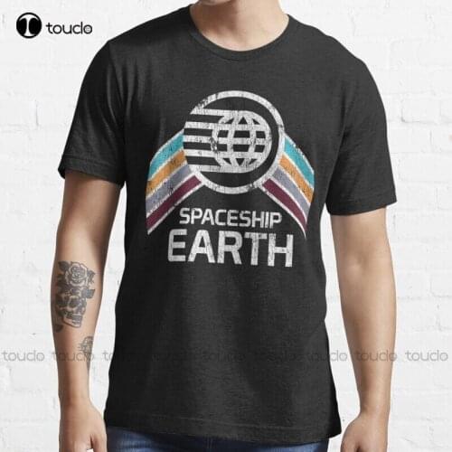 New Spaceship Earth Logo In Vintage Distressed Retro Style T-Shirt T Shirts S-5Xl Cotton Tee Shirt big sister shirt Unisex