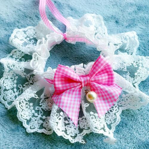 New Cute Lace Cat Bib Pet Collar Cat Saliva Towel Collar Pet Scarf Fresh Sweet Pet Supplies Cat Neck Strap Ring Pet Supplies