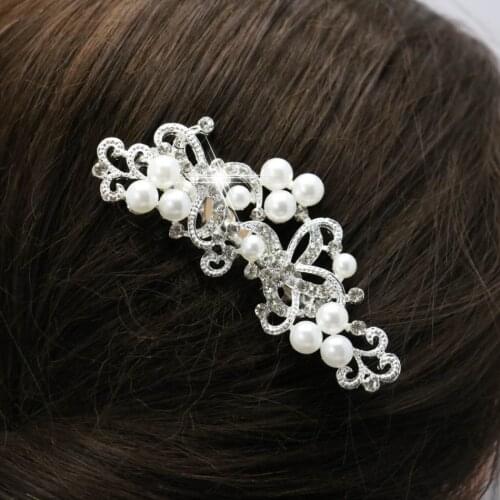 Charming Bride Hairdress Floral Hair Comb Leaves Hairpin Romantic Hair Clip Pearl Jewelry Women Crystal Fashion Hair Accessories