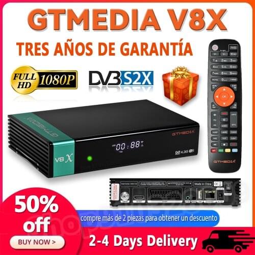 Hot GTMedia V8X 1080P Satellite Receiver Upgrade by GTmedia v8 nova v8 honor Support DVB-S2 H.265 Built-in Wifi no app