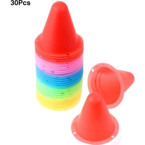 30Pc Plastic Traffic Training Cones Outdoor Sports Cone Stakes Garden Decorative Roadblock Basketball Football Trains Road Cones