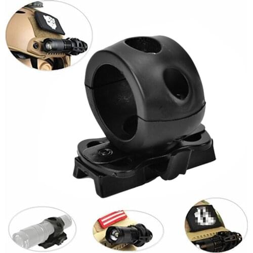 Practical Quick Release Flashlight Clamp Holder Mount for Fast Helmet Universal (FAST, MICH, IBH, etc. with Rail Helmet) 2.5cm D