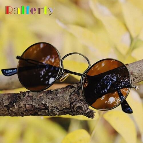 Ralferty Vintage Round Sunglasses Women Men 2019 New Small Metal Frame Sun Glasses Male Retro Brown Punk Eyewear Oculos J908