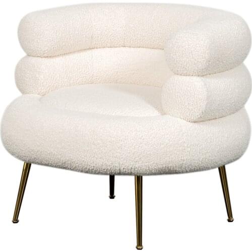 TT Retro Leisure Chair Backrest Couch Small Apartment Modern Simple and Light Luxury Lazy Lambswool Single Sofa
