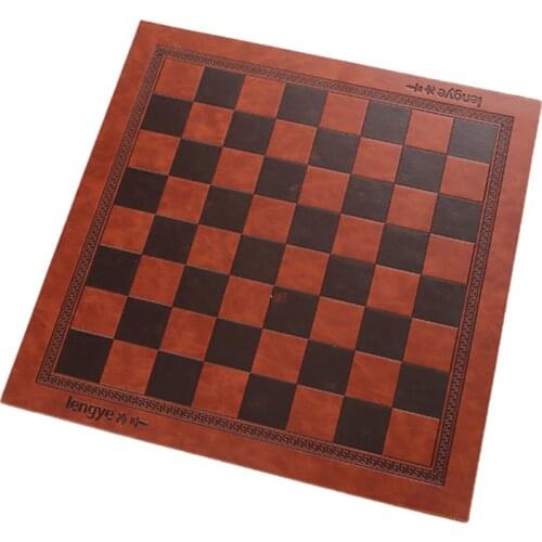 Embossed Design Leather International Chess Board Games Mat Checkers Universal Chessboard Birthday Gift