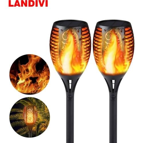 Hot 12/33/51/96LED Solar Flame Torch Light Flickering Waterproof Garden Decor Landscape Lawn Lamp Solar Led Light Outdoor