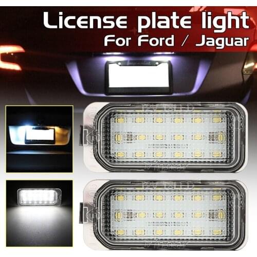 Rear License Light Plate Lights 6000K White 18-SMD LED For Jaguar XJ XF E-mark