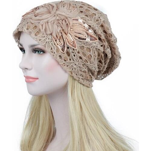 Womens casual fashion spring and autumn hollow lace Hat Womens thin summer breathable flower high quality hat