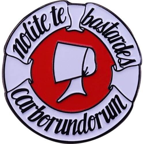 The Handmaids Tale button badge literature bookworm pin feminist flair art addition