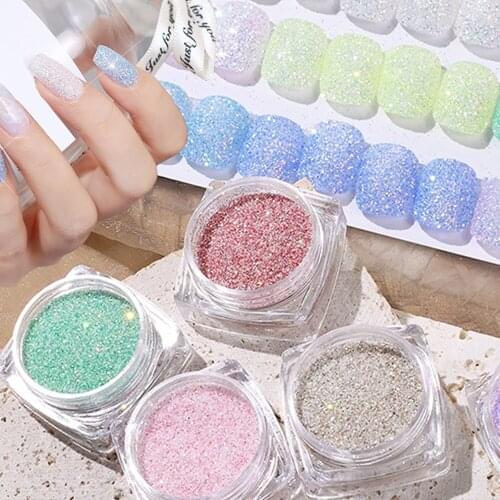 12colors Aurora Sea Salt Crystal Diamond Powder Nail Art Super Flash Crystal Sugar Powder Pigment Polish Gel Manicure Decor