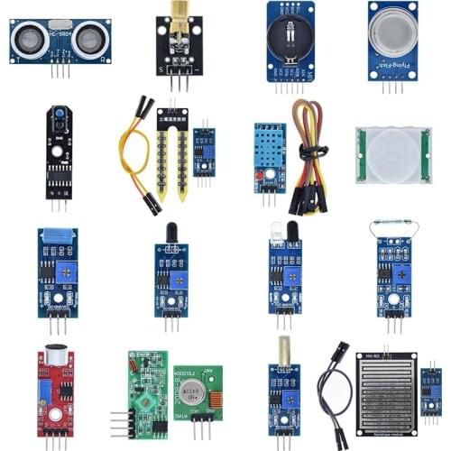 Great it 16pcs/lot Raspberry pi 2 3 the sensor module package 16 kinds of sensor for arduino kit