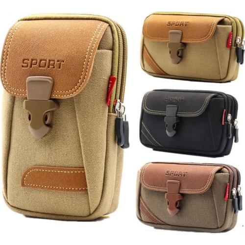 2021 Wasit Pack for Man Outdoor Casual Mini Belt Bag Universal Multifunctional Canvas Cell Phone Pouch Wallet Coin Purse Pocket