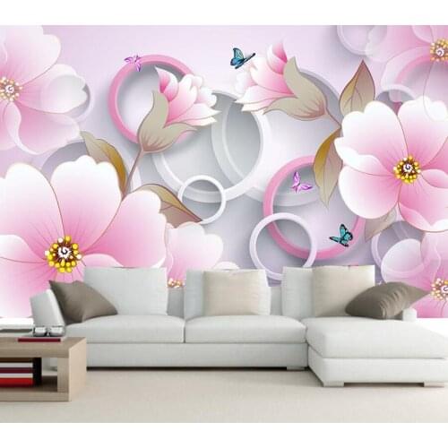 3d murals,Stereo fantasy pink rose 3d Wallpaper,hotel room living room sofa TV wall bedroom modern wallpaper papel de parede