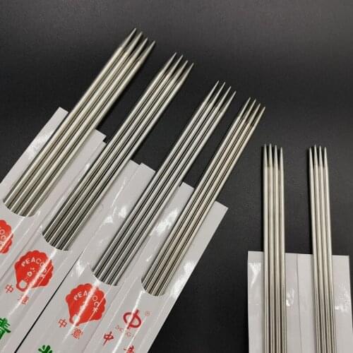 4pcs/pack Stainless Steel Double Point Knitting Needles, Straight Tools Weave Sweater Crochet for Sweater Gloves Needlework DIY