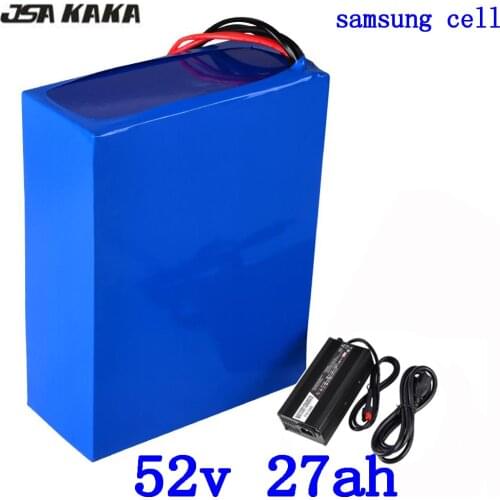 52V lithium battery 48V 52V 1000W 2000W Ebike Battery 52V 15AH 18AH 20AH 24AH 27AH 30AH Electric Bike Battery use samsung cell