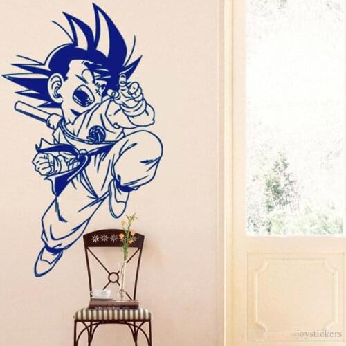 Manga Anime Wall Sticker Son Goku Vinyl Decal Japanese Home Interior Bedroom Decor Art Mural Door Sticker Housewares joy1019