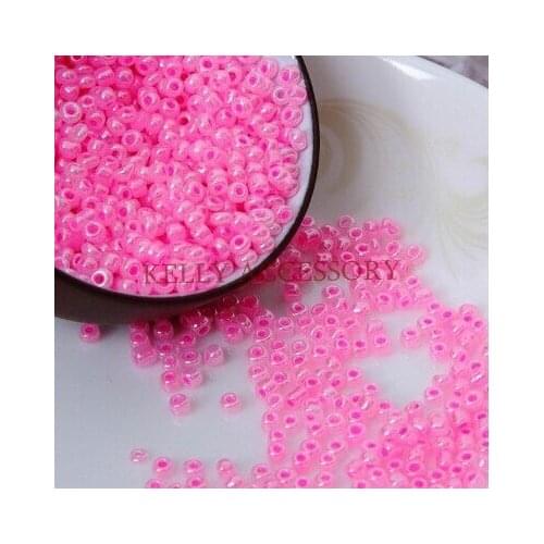 Free Shipping Wholesale 2MM 200G/ LOT Pearly Lustre Peach Glass Seed Beads DIY Jewelry Making Crafts Charms