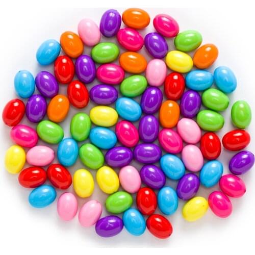 Multicolor Random Mixed Acrylic Oval Shaped Spacer Beads Findings Jewelry Making Spacer Beads 9-12mm