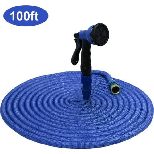 KKmoon Garden Hose Stretchy Hose Expandable Water Hose Flexible Expanding Watering Hose with Spray Nozzle 25ft