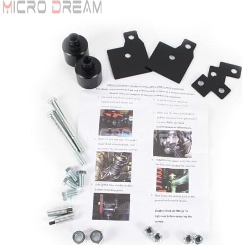 2" Front Strut Spacer Lift Kit with Rear Shock Extender Bracket for Polaris Sportsman 500 600 700 1999-2015 Sportsman 800 99-10