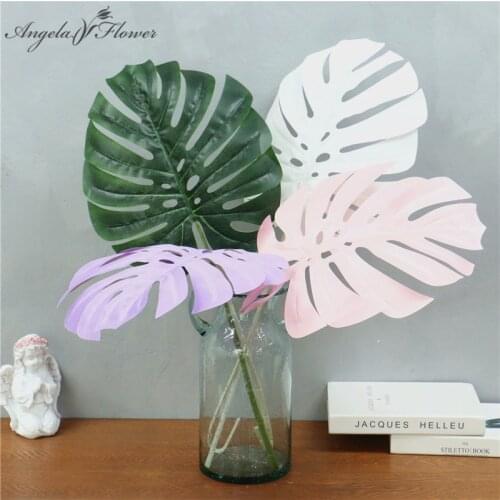 Latex 72cm artificial turtle back leaves flower arrangement green wall plants leaf DIY wedding decor home garden gift materials